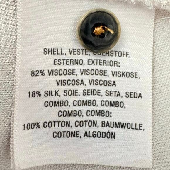 Holding Horses Velvet Button
Up Shirt Sz XS Beige Silk Blend Long Sleeve Blouse - Picture 7 of 10